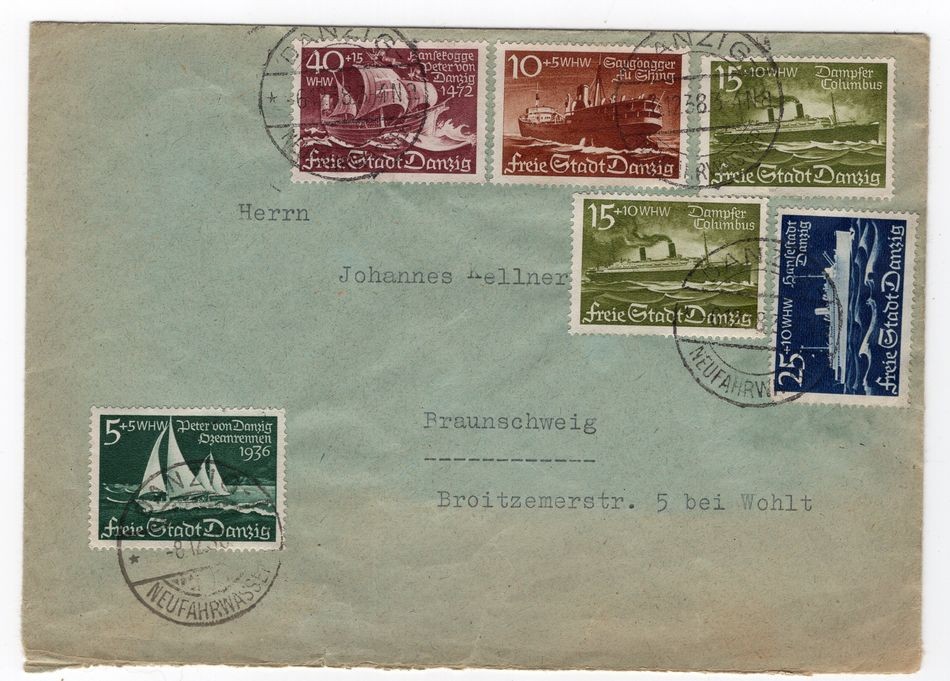 Danzig 284/98 Beautiful SATZBRIEF (FA0117)