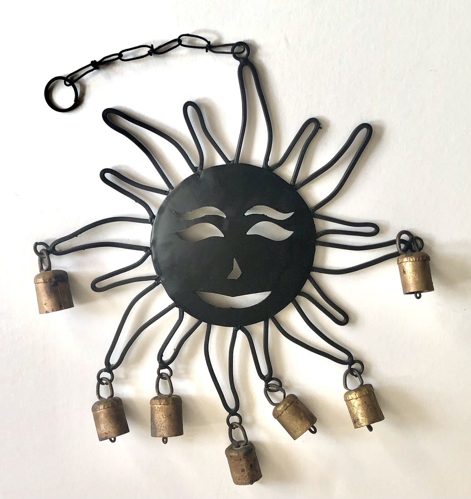 Vintage Verdigris Sun Chime Garden  Wall Decor Mobile