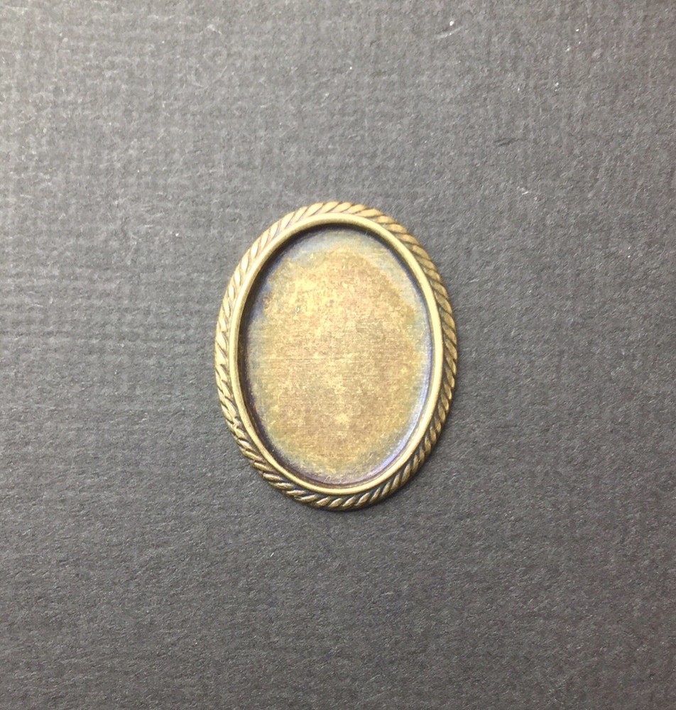 21553 - 4 Pc 18x13 Setting Jewelry Finding Brass Oxidized