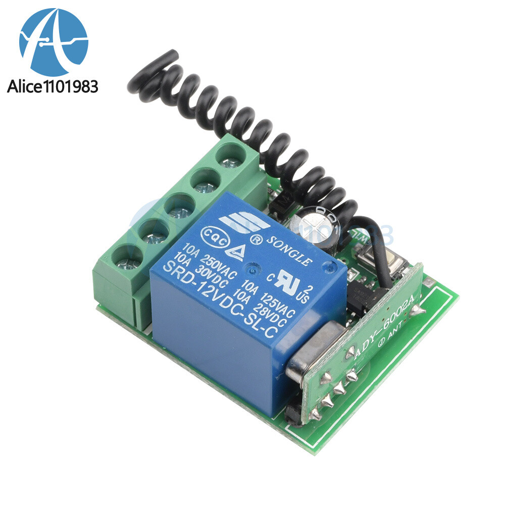 1 Channel 12V Wireless Relay RF 433Mhz Remote Control Switch Receiver Module