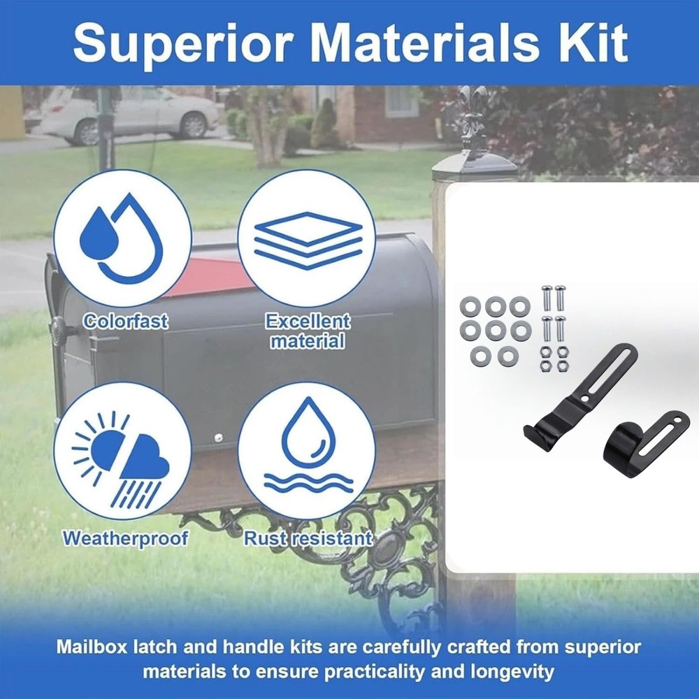 Mailbox Door Latch Replacement Handle Repair Kit with Mounting Hardware Set
