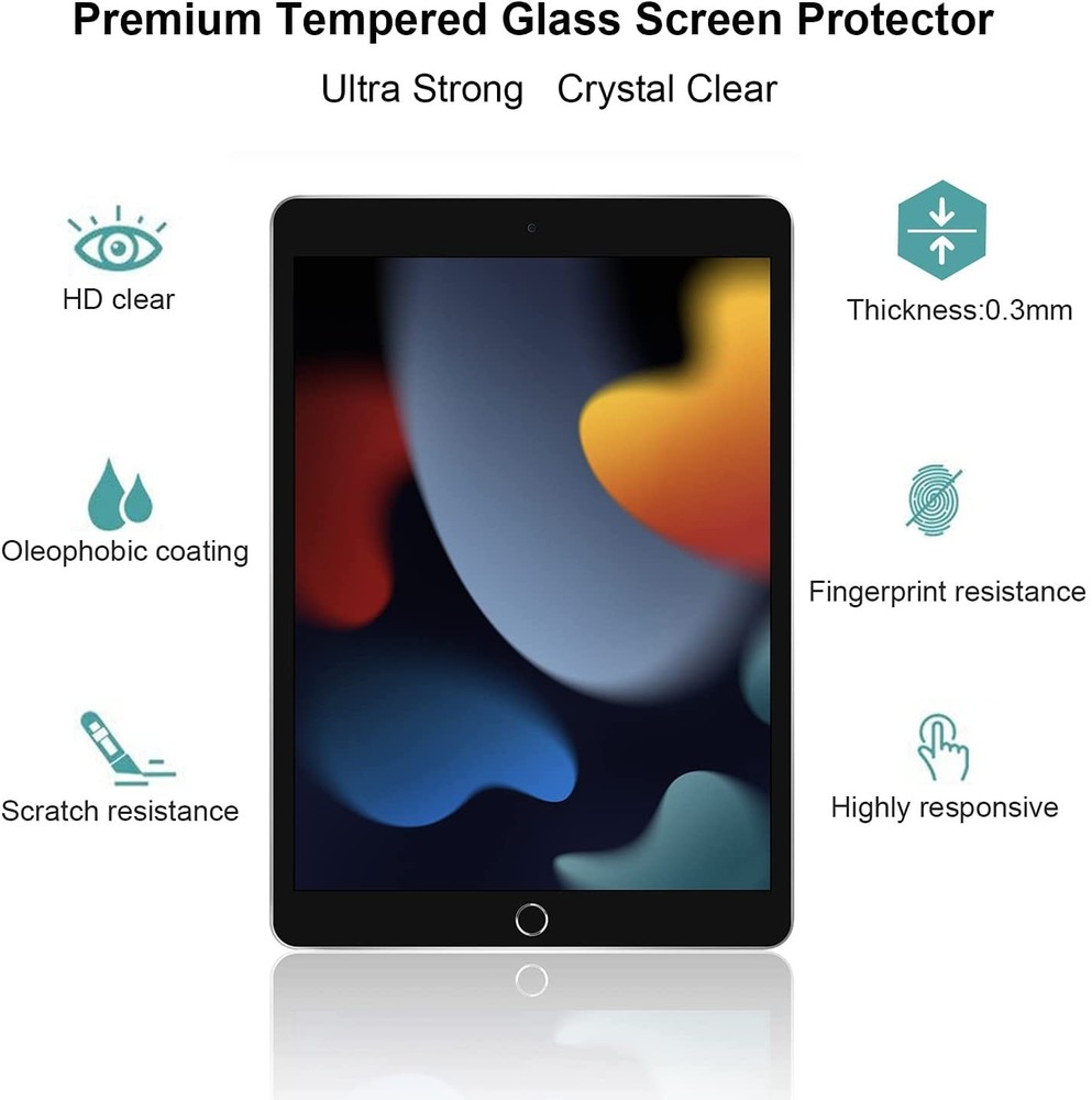 Gerutek 2-Pack Screen Protector for iPad 9/8/7 10.2 inch, Transparent
