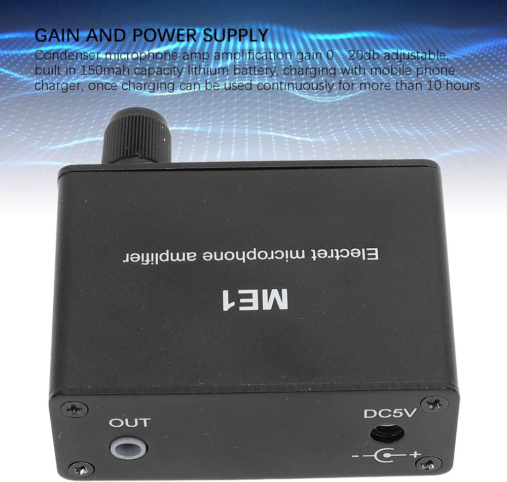 Adjustable Gain Electret Microphone Amp 3.5Mm Input Sound Preamplifier ME1 Built