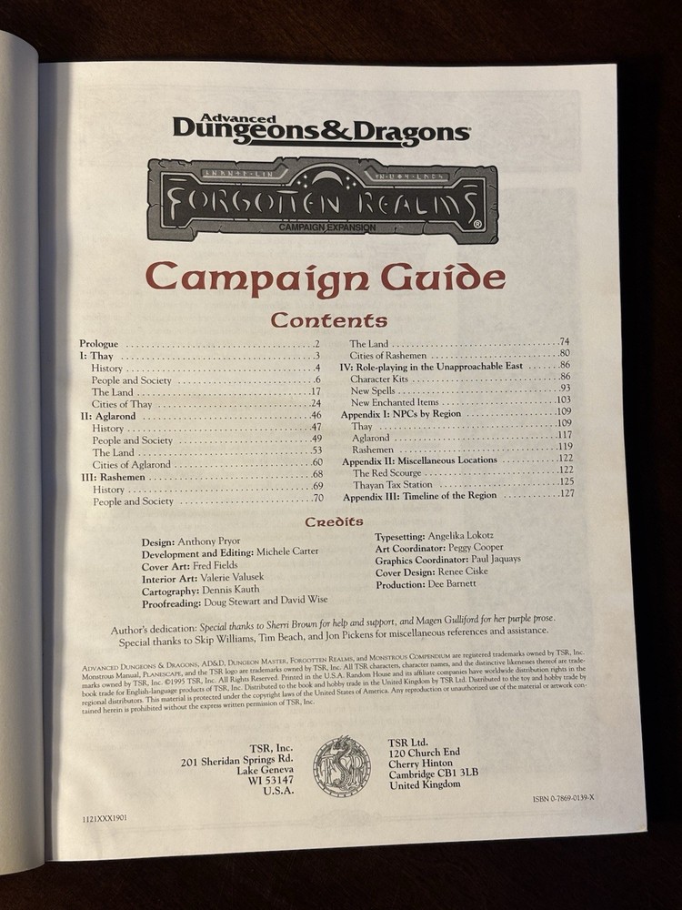 TSR Forgotten Realms Advanced Dungeons & Dragons Spellbound Campaign Guide 1995