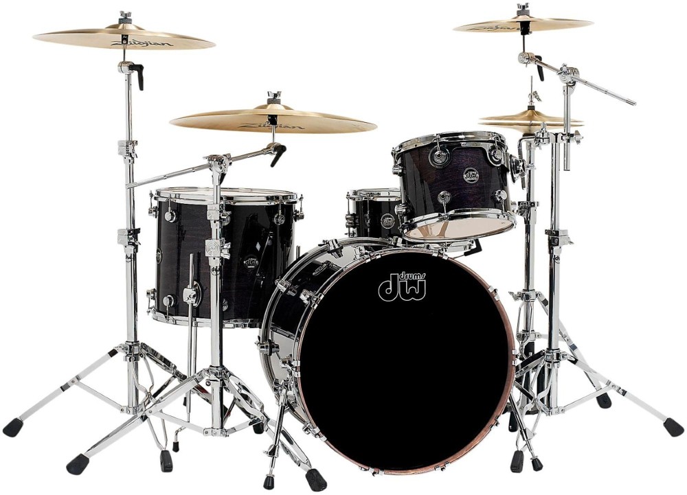 DW Performance Series 4-Piece Shell Pack Ebony Stain Lacquer Chrome