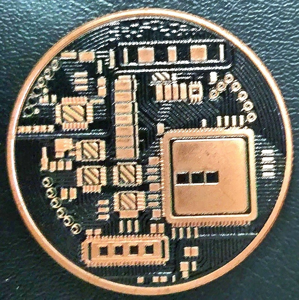 BITCOIN Circuitry 1oz AVDP Solid .999 Fine Copper Round Commemorative Coin #2