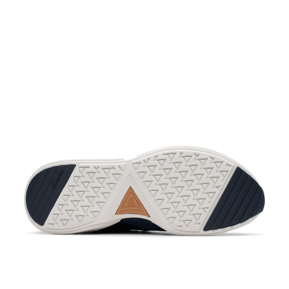 Clarks Mens Craft Pace Blue Leather Active Shoes