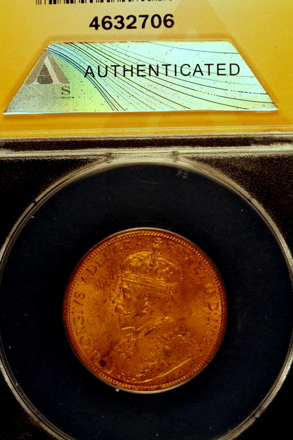 1912 ANACS MS62 RED\BROWN Canada George V One Cent!! E0889