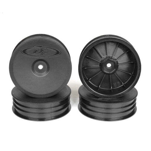 Slim DE RACING DERSB4SAB Speedline Buggy Wheels, Front, Black, for Associated B6