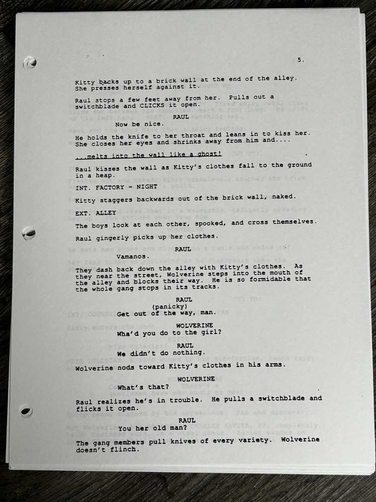 WOLVERINE AND THE X-MEN Script Movie Screenplay Gary Goldman Marvel Comics