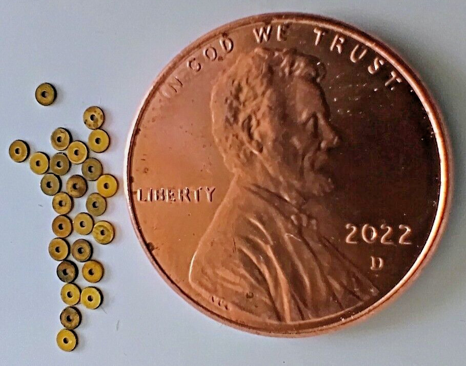 tiny tiny brass washers Precision PE 25 pcs. / lot MEDIUM SIZE od=~0.060" USA
