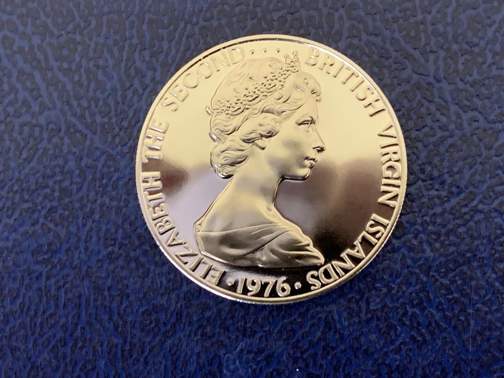 1976 British Virgin Islands 25 Cent proof coin-Ex. mint set-UNC