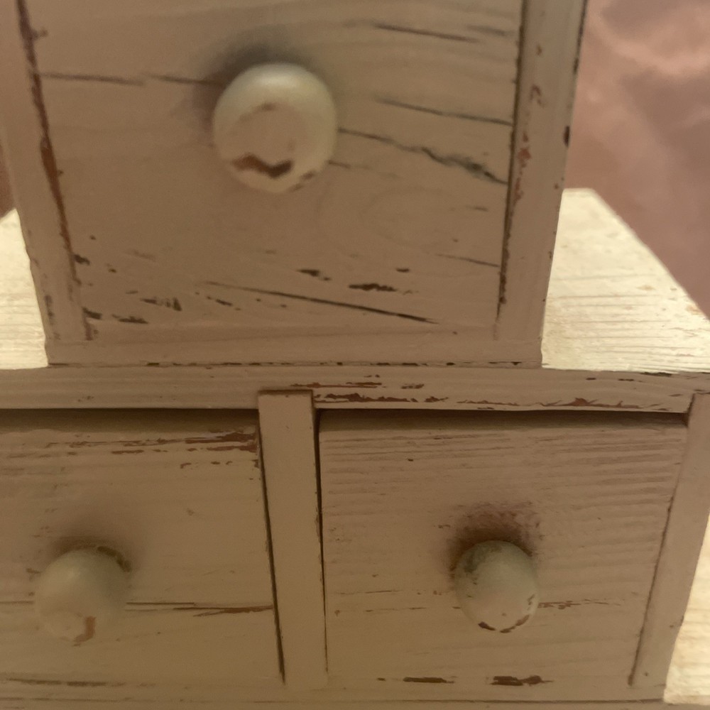 Distressed Wood Storage Stacked Cube Box