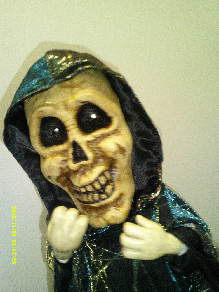 Dan Dee Halloween Animated Skeleton Dances Plays Grave Down Under Eyes Light Up