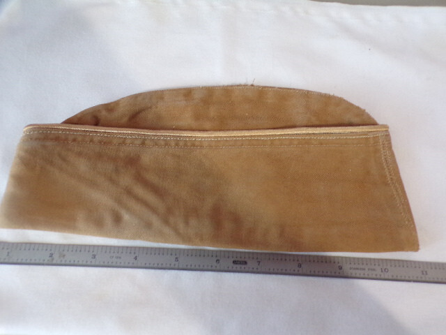 Vintage WW2 Khaki Quartermaster Corps Garrison Cap Named Smith            1