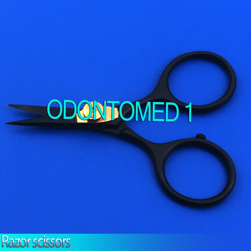 Full Black Fly Tying Razor Scissors 4" Straight Super Sharp Blades BTS-36