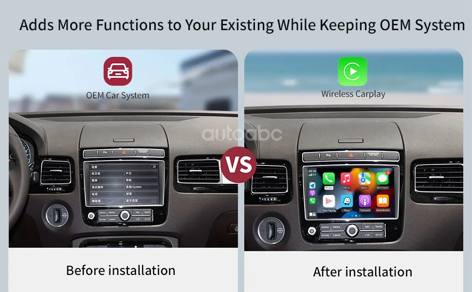Wireless carplay Android Auto Module for Volkswagen Touareg RNS850 AirPlay Box