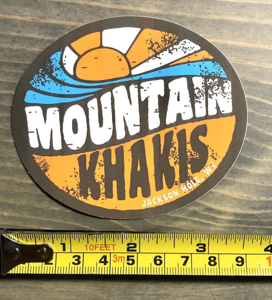 Mountain Khakis Decal Sticker White Boots Backpacking Tent Camping Hiking