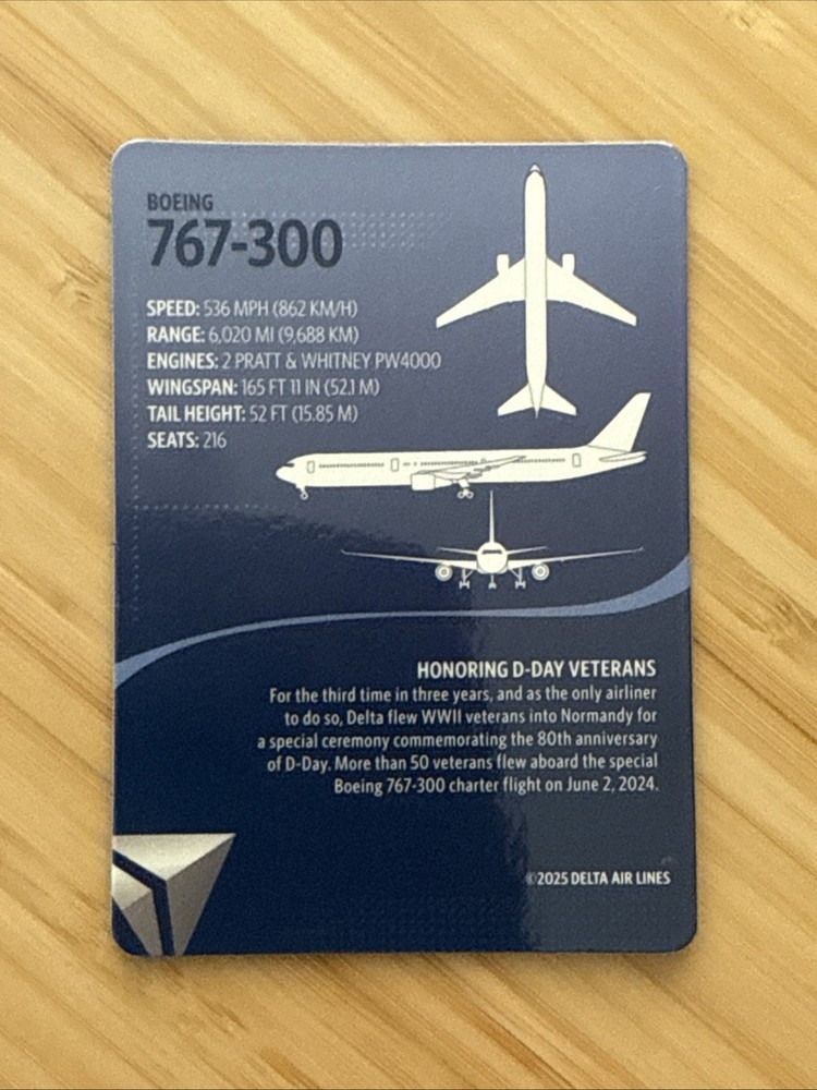 Delta Air Lines Trading Card Boeing 767-300