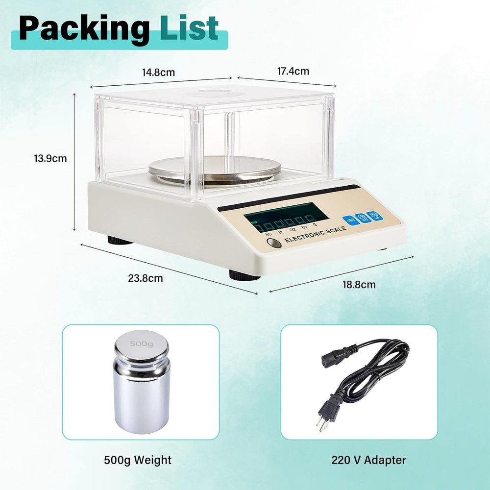 Analytical Balance 3000g/0.01g High Precision Lab Scale with Internal Windshield