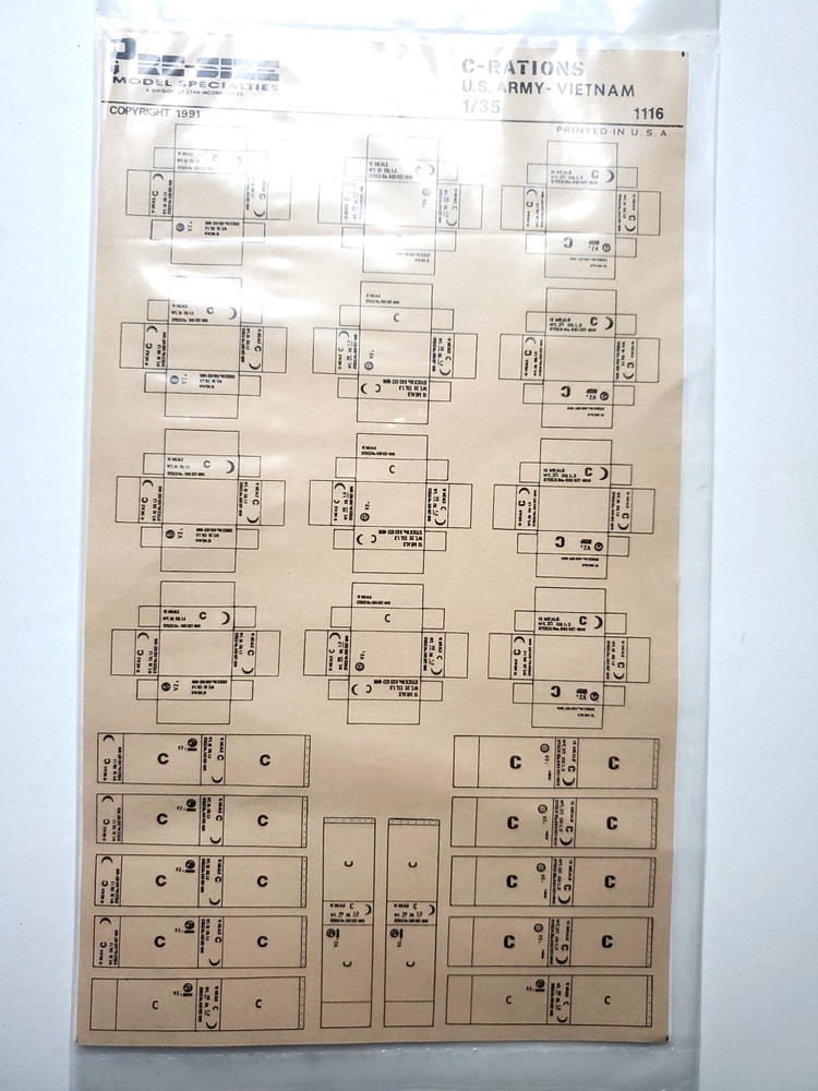 1:35 Scale US Army Vietnam C-Ration Boxes Pee-Size Model/Hudson & Allen Studio