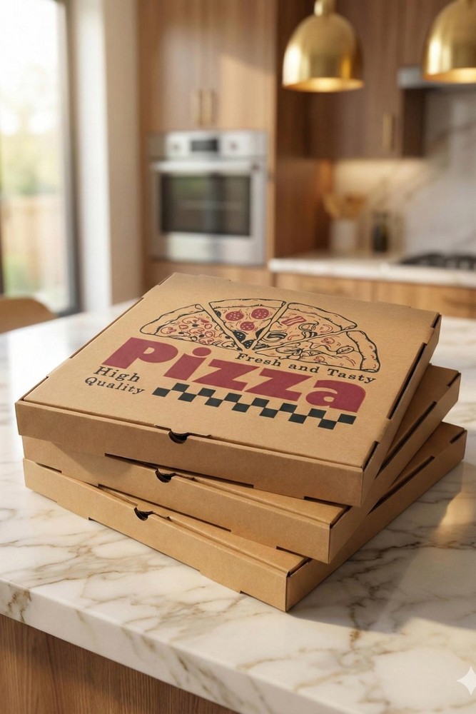 16" x 16" x 2" Kraft Corrugated Pizza Box, Bakery/Party Boxes Bulk 50/Bundle.