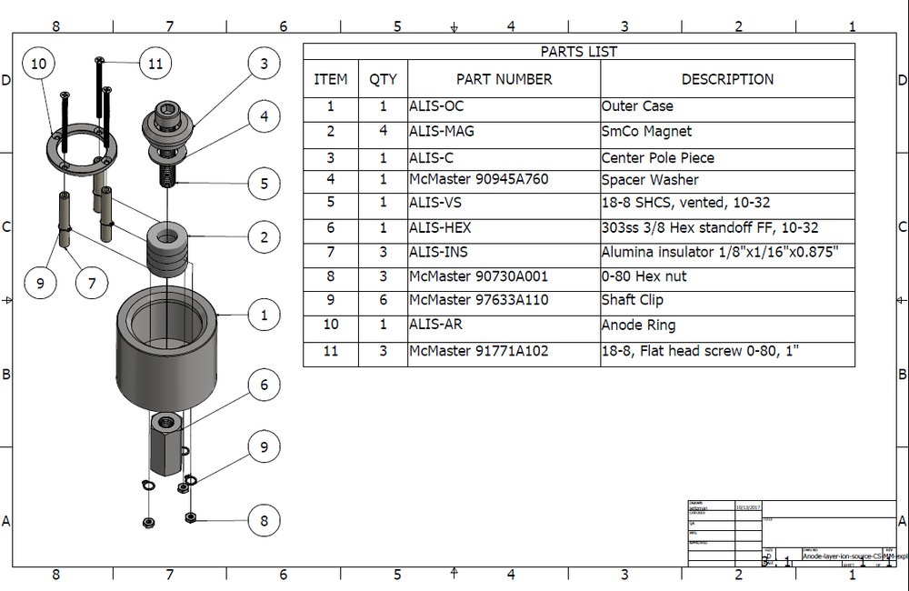 Anode layer ion source plasma sputtering thin film 2.75" conflat SHV baseplate