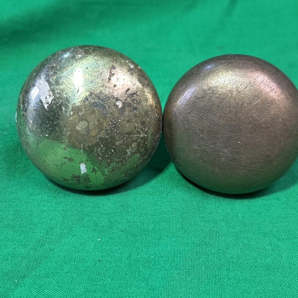 2 Antique Brass Door Knobs