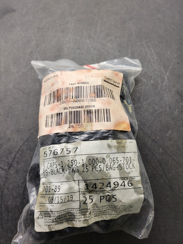 Power Secure 576757 S Cap. Bag of 25.
