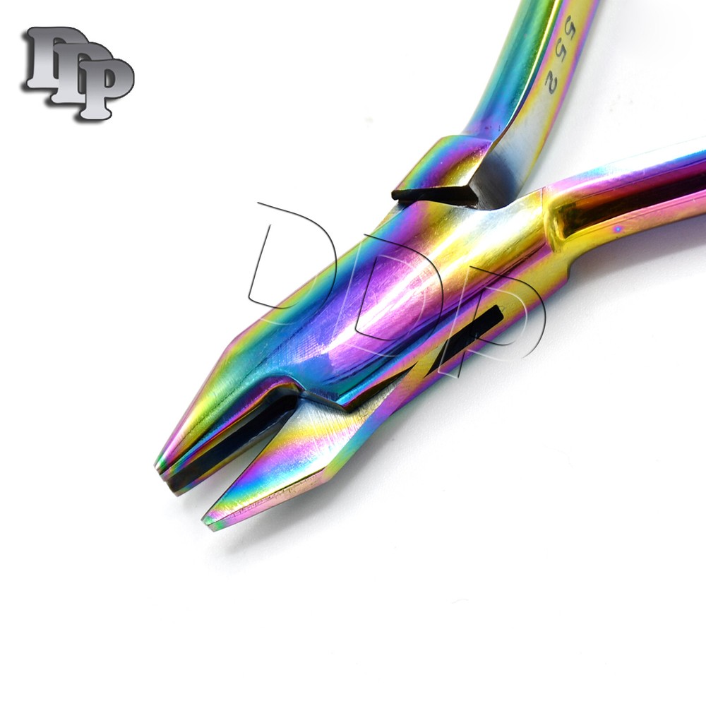 Three Prong Plier Orthodontic Dental Instruments Multi Rainbow Color DP-11