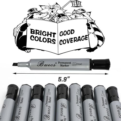 Permanent Markers, 80 Count Black Permanent Markers, Chisel tip, Waterproof