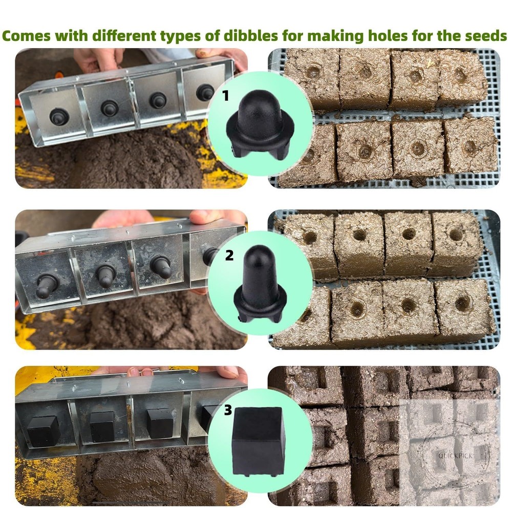 Hand-held Soil Blocker 4x2 Inch Seed Block Makers at a Time Soil Block Maker for