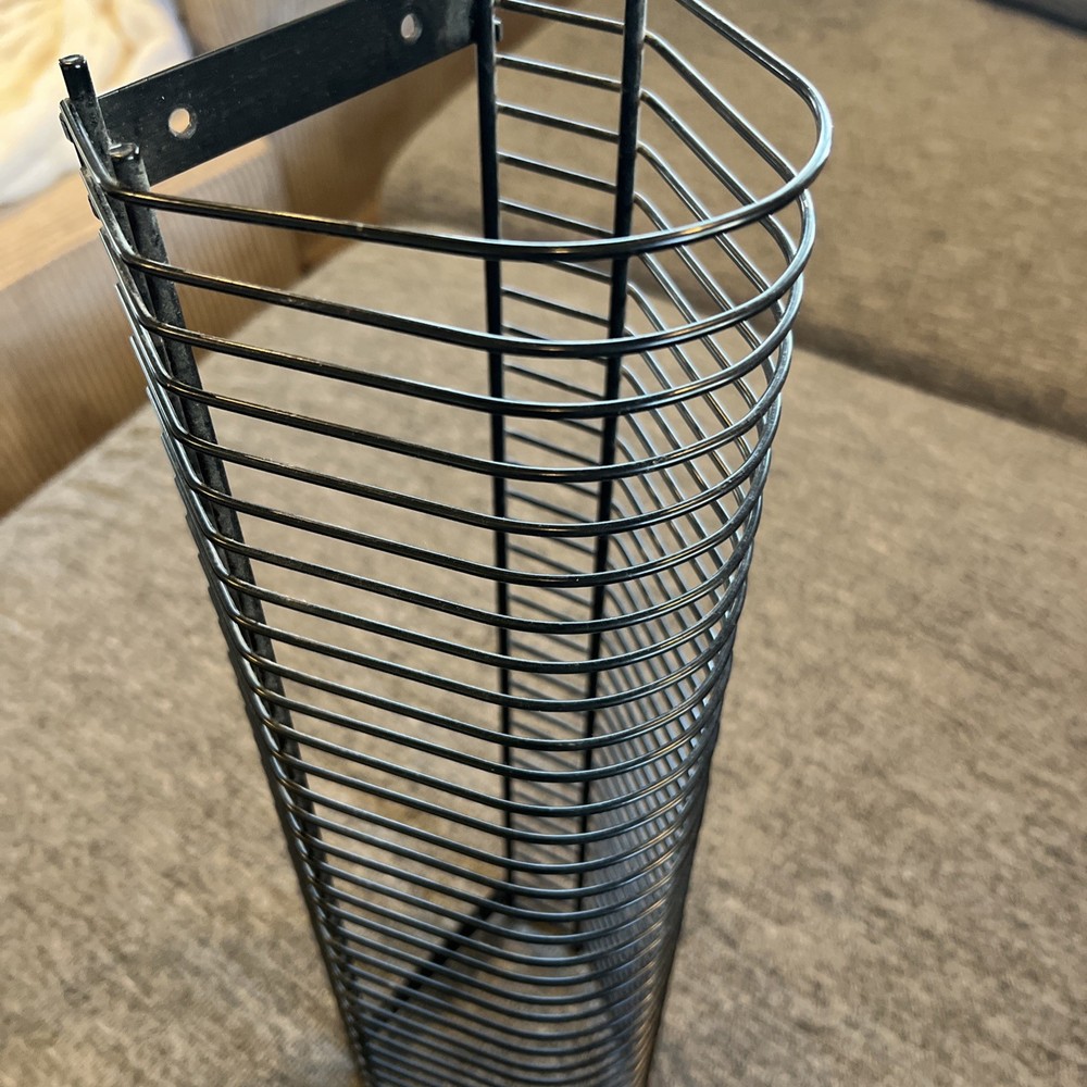 Wall Mount CD Rack Holder Storage 35 Disk Display Organizer Black Metal