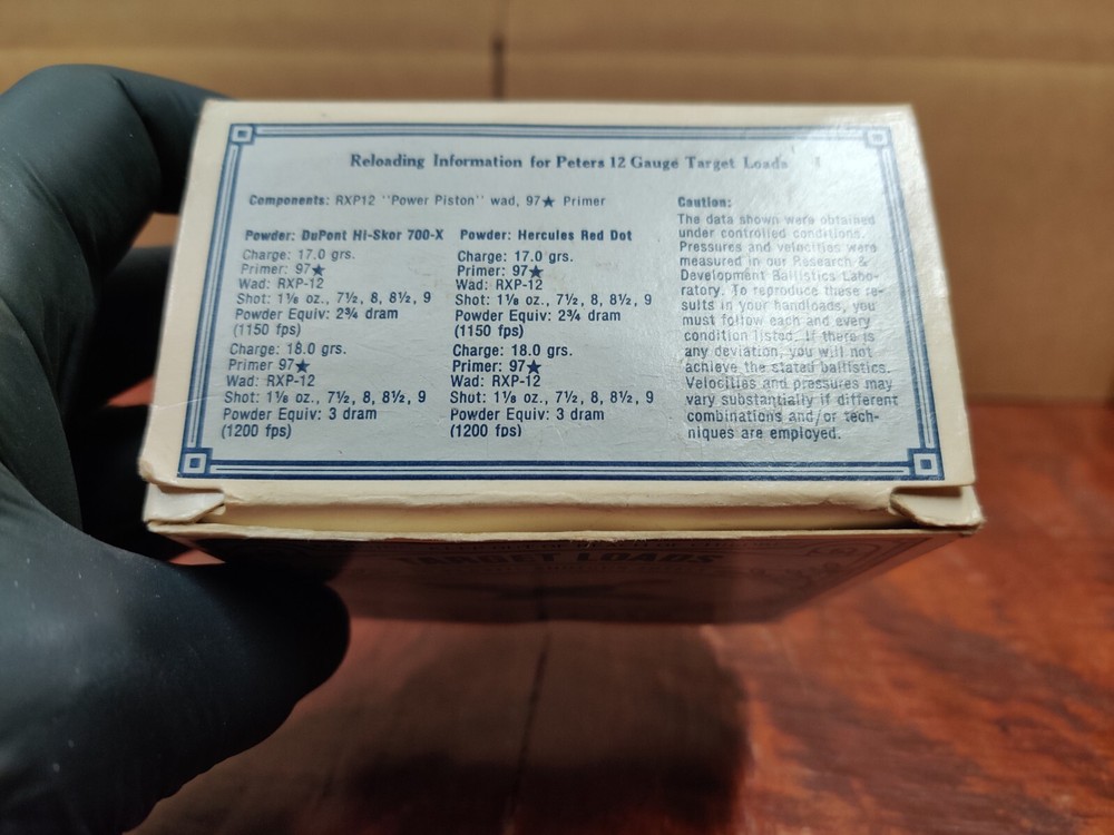 PETERS LIGHT TARGET LOAD Plastic Shotgun Shells, Empty Cardboard Box 12 Ga