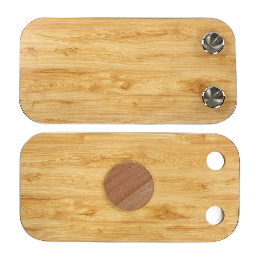 Boat Table Top With 2 Cup Holders Solid Wood Removable Desktop Panel For Caravan
