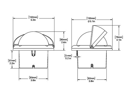 Ritchie Compass, Flush Mount, 3.75" Dial, Black SS-1002