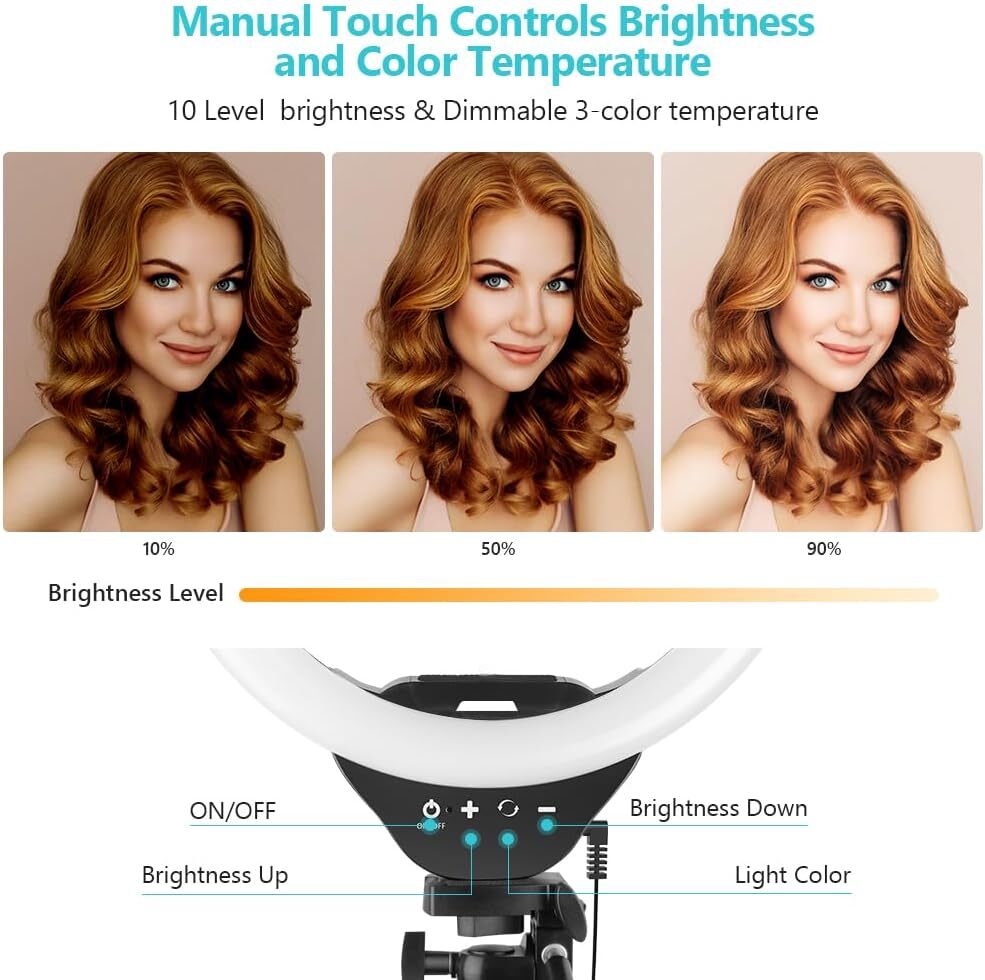 Sensyne 10'' Ring Light with 50'' Extendable Tripod Stand, 10-inch, Nature