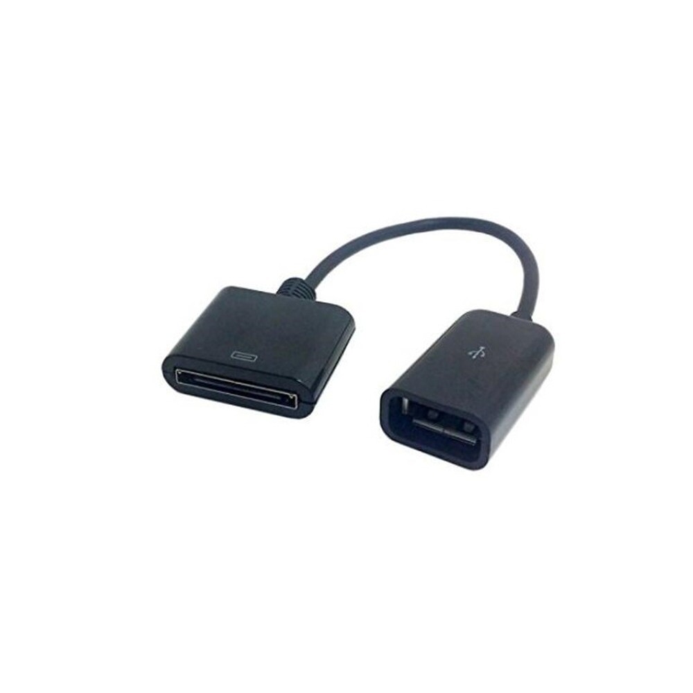 Docking 30pin Female to USB Female Data Charge Cable For Iphone Ipad Black 10cm