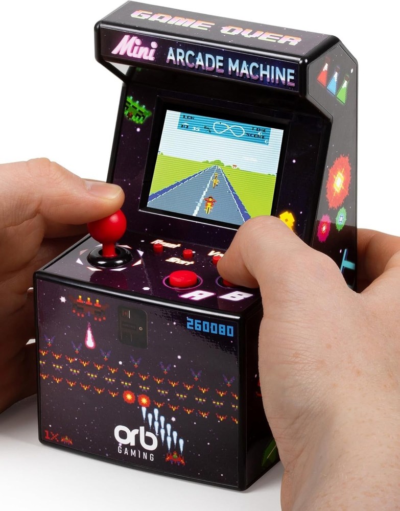 Battery-Powered Mini Arcade Machine - 240 Classic Games & Joystick Control