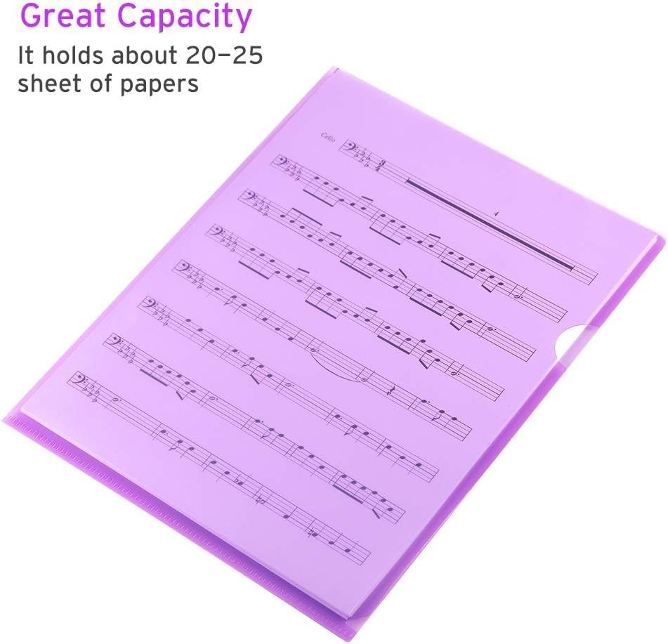 Sooez 15 Pack Clear Document Folder, Plastic Sleeves 15 Pack, Multicolored