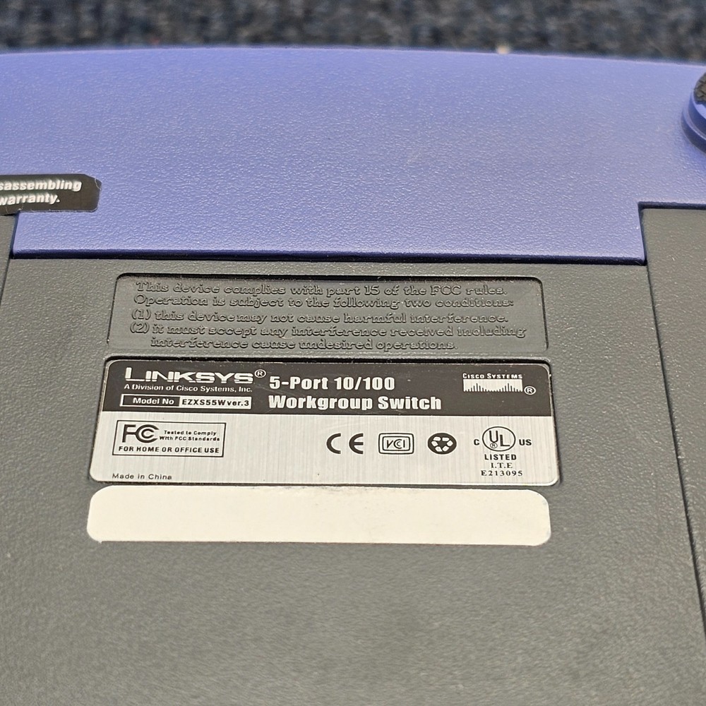 Linksys Cisco EZXS55W EtherFast 10/100 5-Port Workgroup Switch