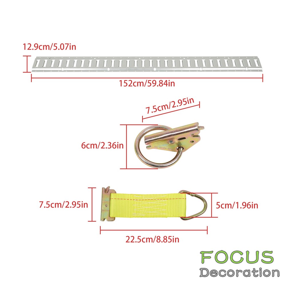 28 Pack 5' E Track Tie Down Rail Kit For Trucks Vans Garages Trailer Tie Down