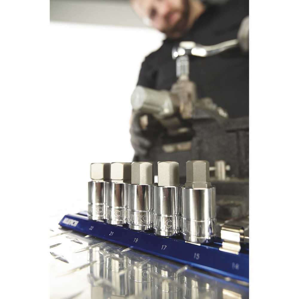 Klutch Hex Bit Socket Set, 7-Pc., Metric