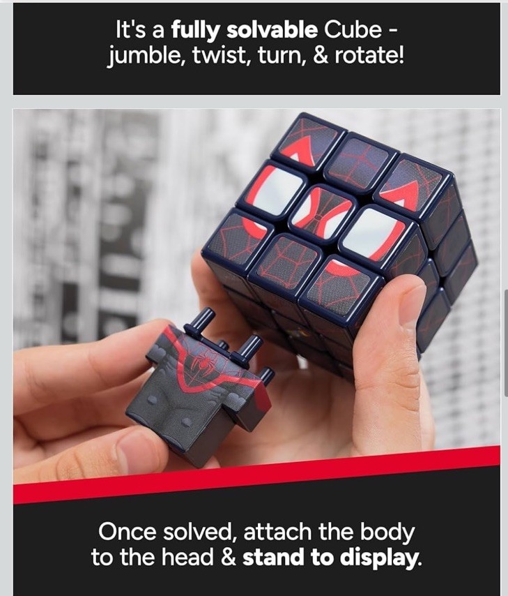 Spin Master Rubik’s Cube Miles Morales Marvel Spider-Man Collectible Puzzle