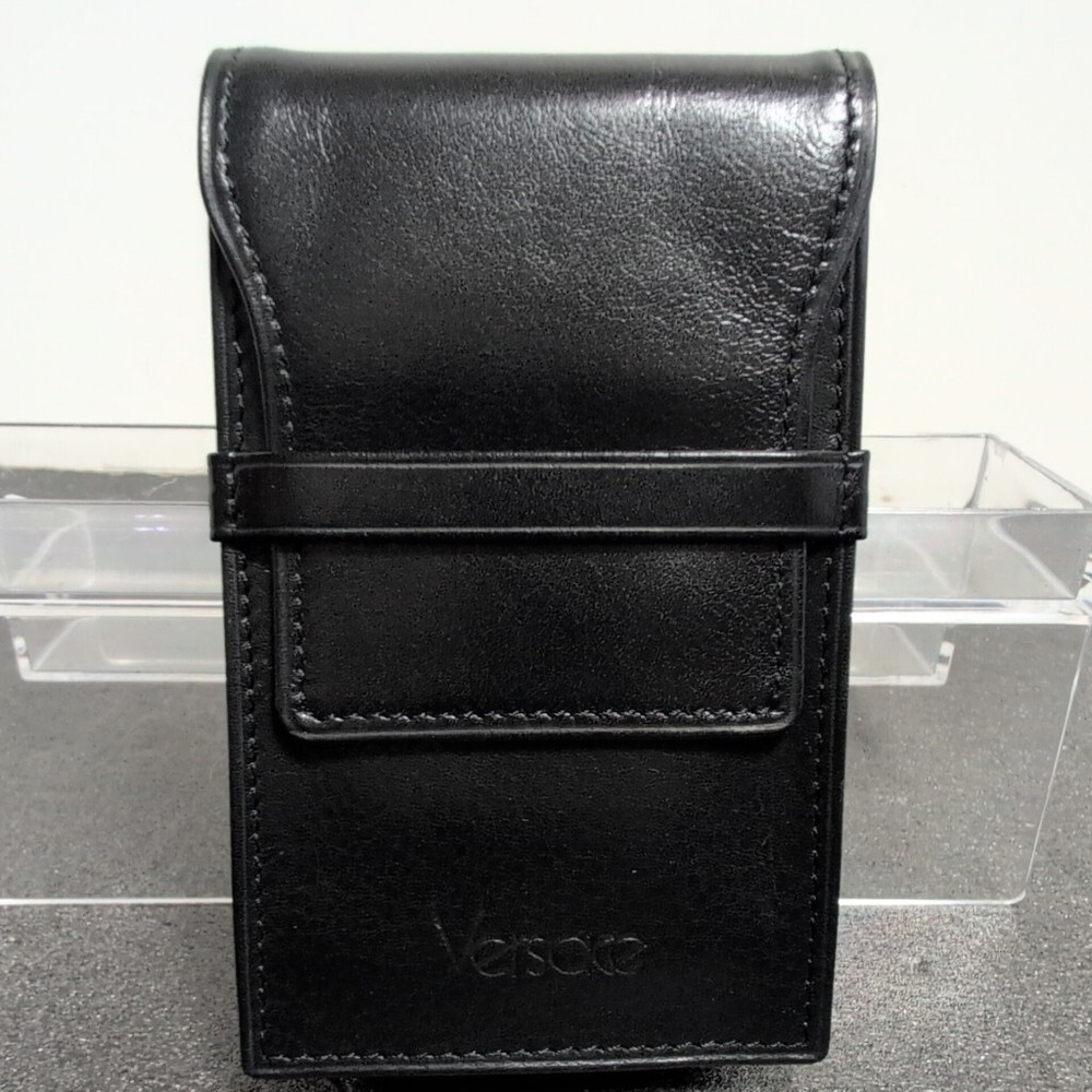 Versace Cigarette Case with Box Black Gianni V134 Used
