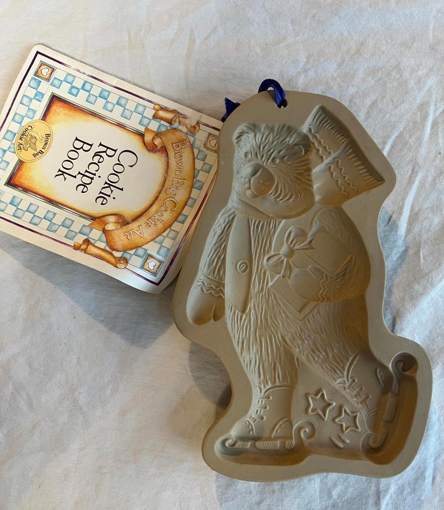 Brown Bag Cookie Art Skating Bear Cookie Mold 1994
