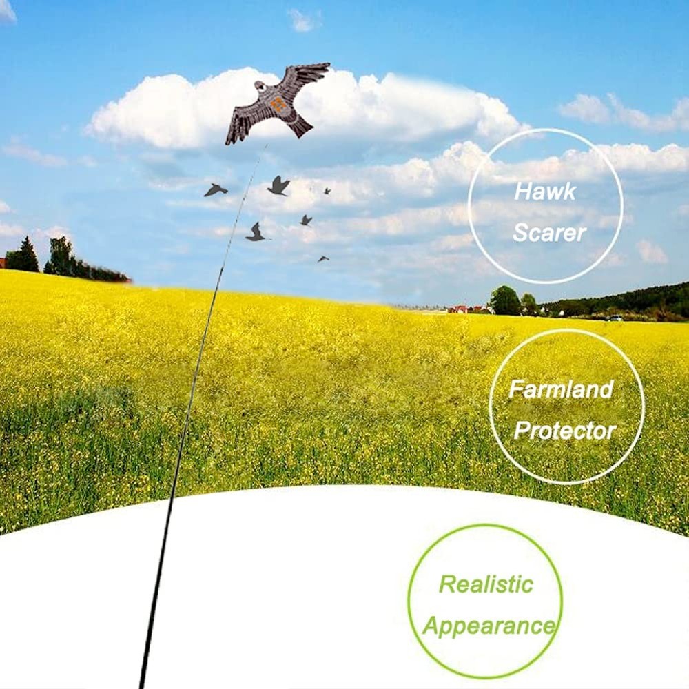 Birds Repeller Flying Kite,Simulated Hawk,Flash Reflective Scarer,Wind Power ...