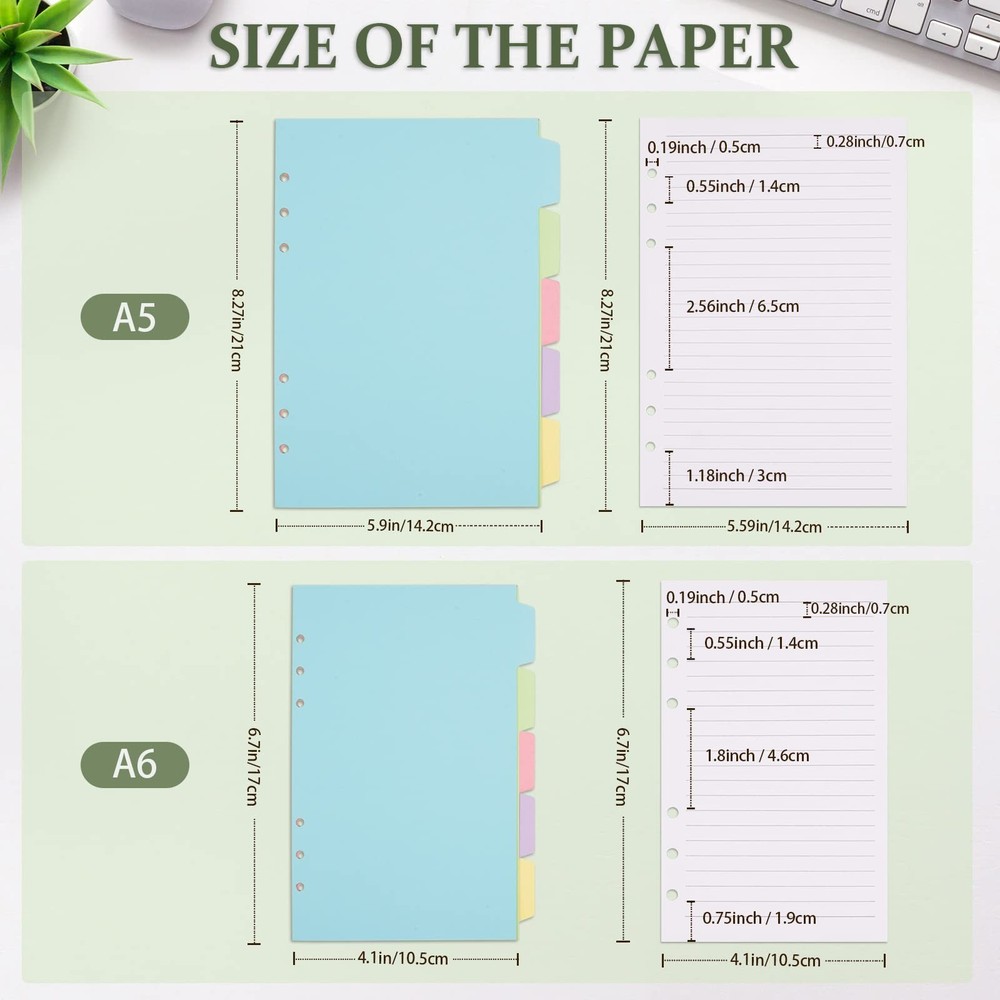 Planner Inserts for A6 Binder - Budget Journals A6, white lined paper