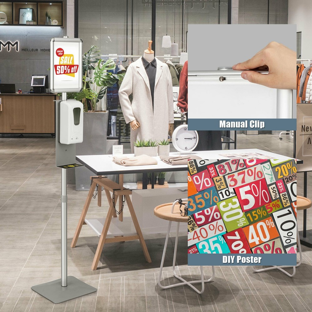 Automatic Soap Dispenser Touchless Sanitizing Station w/ Sign Board