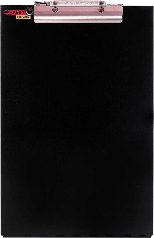 Saunders Metal Clipboard with Storage, Black Dual Layer Nursing Clipboard Folio,